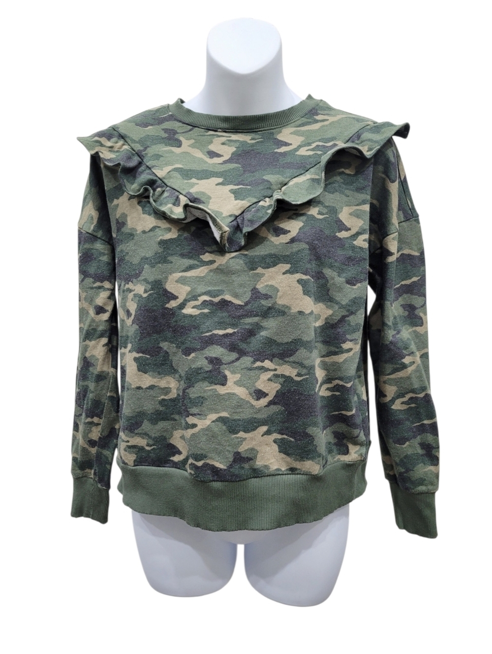 Nine West Camo Print Streetwear Sweatshirt Top Size: M